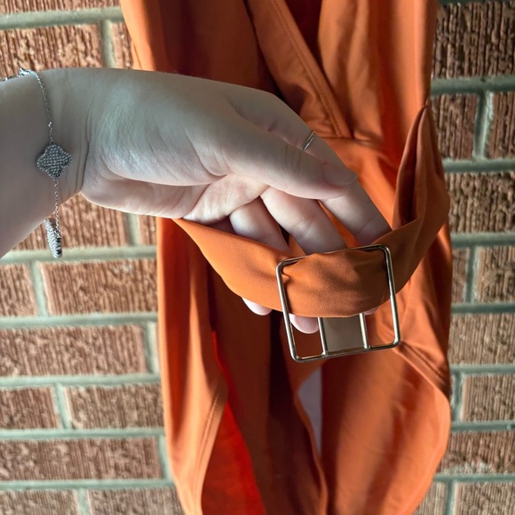 Grace Karin Orange One Piece Bathing Suit with Buckle Size Medium - Picture 2 of 7